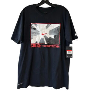 Nike Tee Men's Black Dri-FIT Crush The Competition Graphic T-Shirt Golf Large